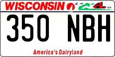 WI license plate 350NBH