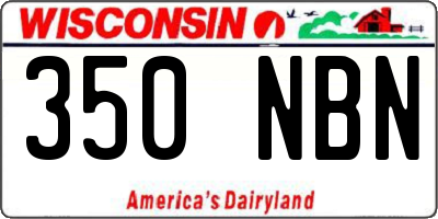WI license plate 350NBN