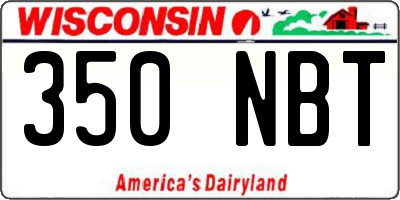 WI license plate 350NBT