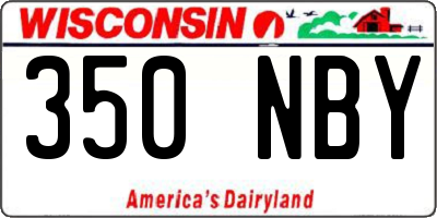 WI license plate 350NBY