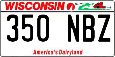WI license plate 350NBZ