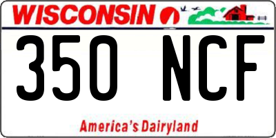WI license plate 350NCF