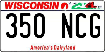 WI license plate 350NCG