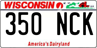 WI license plate 350NCK