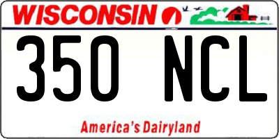 WI license plate 350NCL