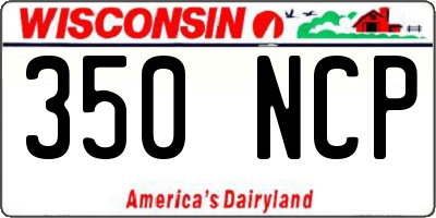 WI license plate 350NCP