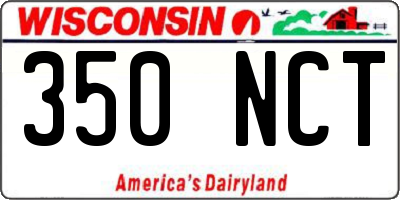 WI license plate 350NCT
