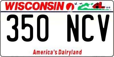 WI license plate 350NCV