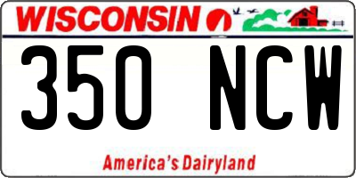 WI license plate 350NCW