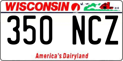 WI license plate 350NCZ