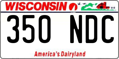 WI license plate 350NDC