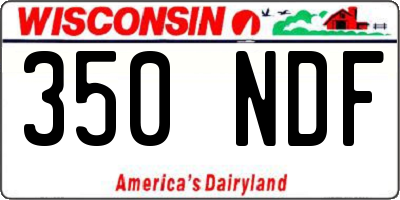 WI license plate 350NDF