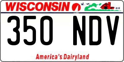 WI license plate 350NDV