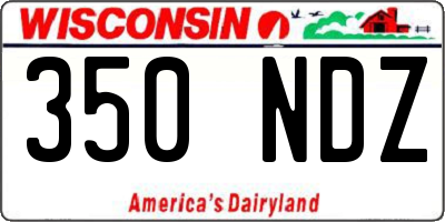 WI license plate 350NDZ