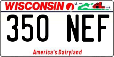WI license plate 350NEF