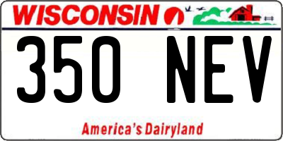 WI license plate 350NEV