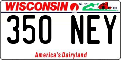 WI license plate 350NEY