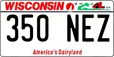 WI license plate 350NEZ