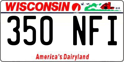 WI license plate 350NFI