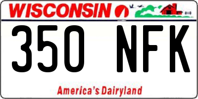 WI license plate 350NFK