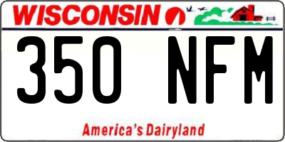 WI license plate 350NFM