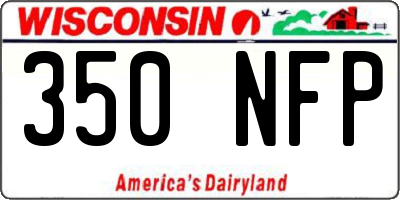 WI license plate 350NFP