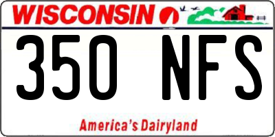 WI license plate 350NFS