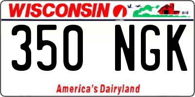 WI license plate 350NGK