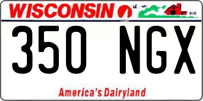 WI license plate 350NGX