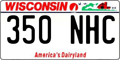 WI license plate 350NHC