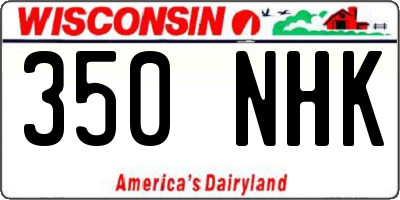 WI license plate 350NHK
