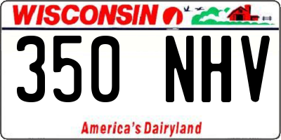 WI license plate 350NHV