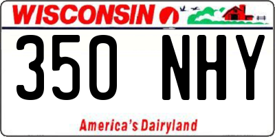 WI license plate 350NHY