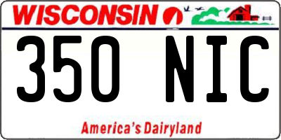 WI license plate 350NIC