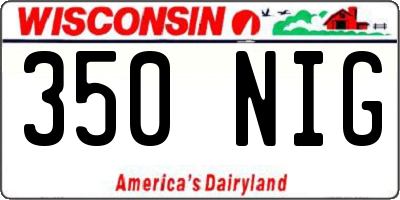WI license plate 350NIG