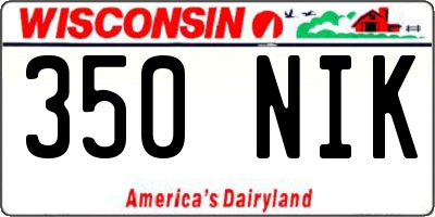 WI license plate 350NIK