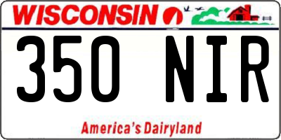 WI license plate 350NIR