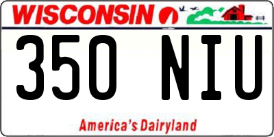 WI license plate 350NIU