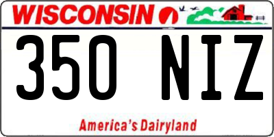WI license plate 350NIZ