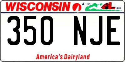 WI license plate 350NJE