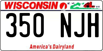 WI license plate 350NJH