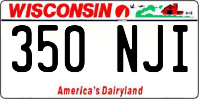 WI license plate 350NJI