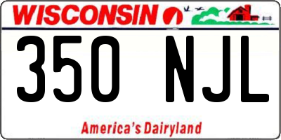 WI license plate 350NJL