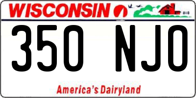 WI license plate 350NJO