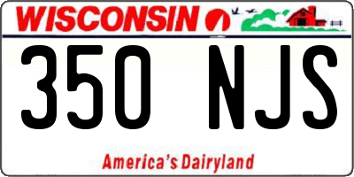 WI license plate 350NJS