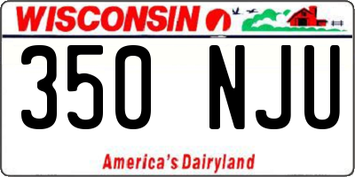 WI license plate 350NJU