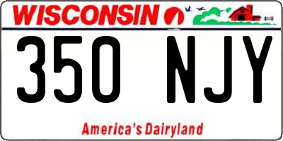 WI license plate 350NJY