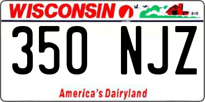 WI license plate 350NJZ