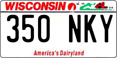 WI license plate 350NKY