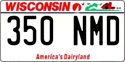 WI license plate 350NMD